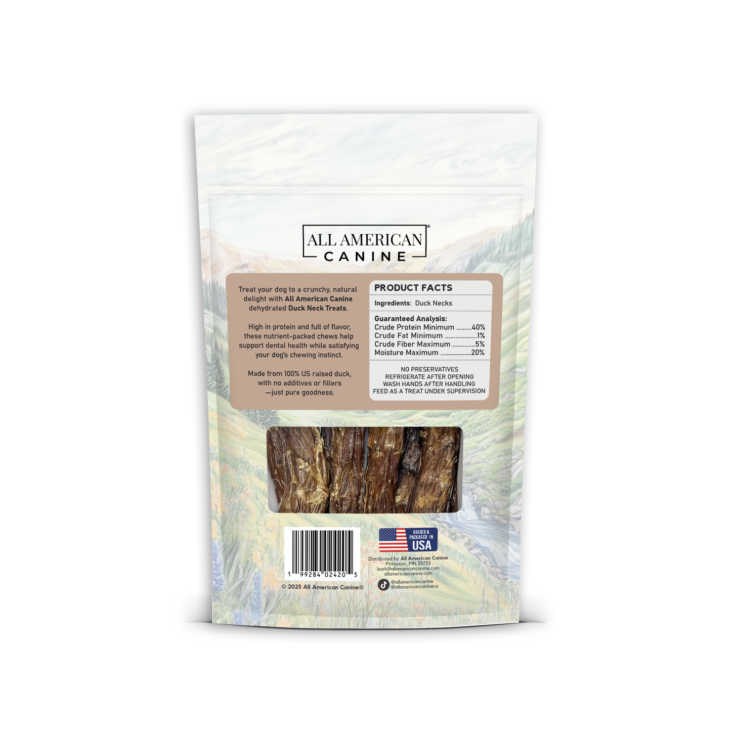 Dehydrated Duck Necks Dog Chews 2.56 Oz 🦆