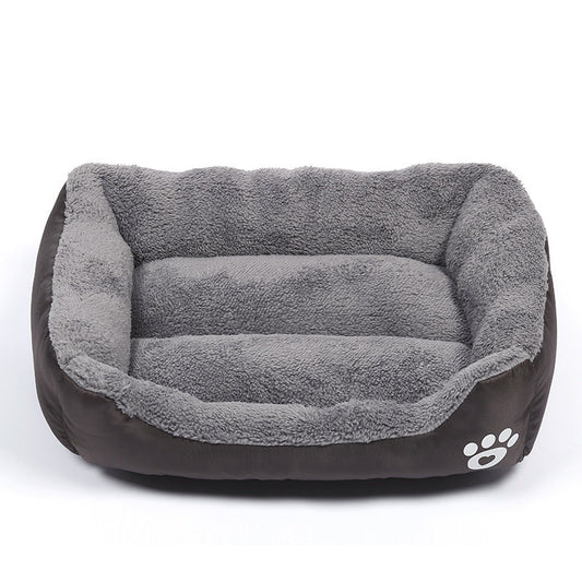 Pet Bed Soft Fleece Waterproof Warm Bolster