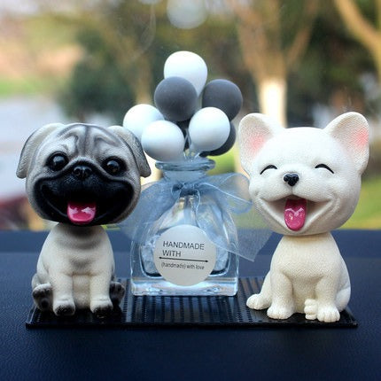 Cute doll decorations in the car, resin bobblehead dog