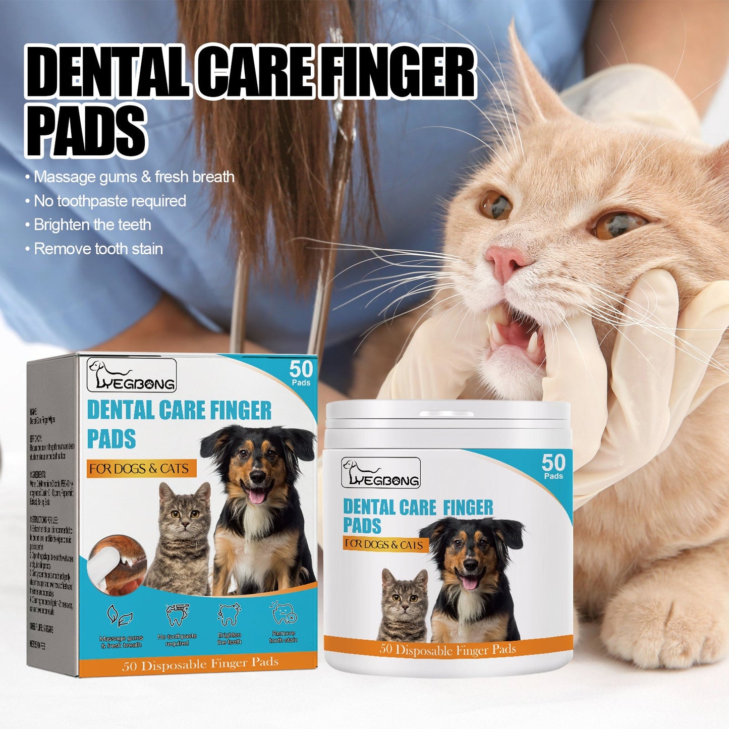 Dog Cat Tooth Cleaning Finger Set, Pet Breath Fresh Remove Tartar Stones Teeth Clean Finger Set - Purrfect Pet Kingdom