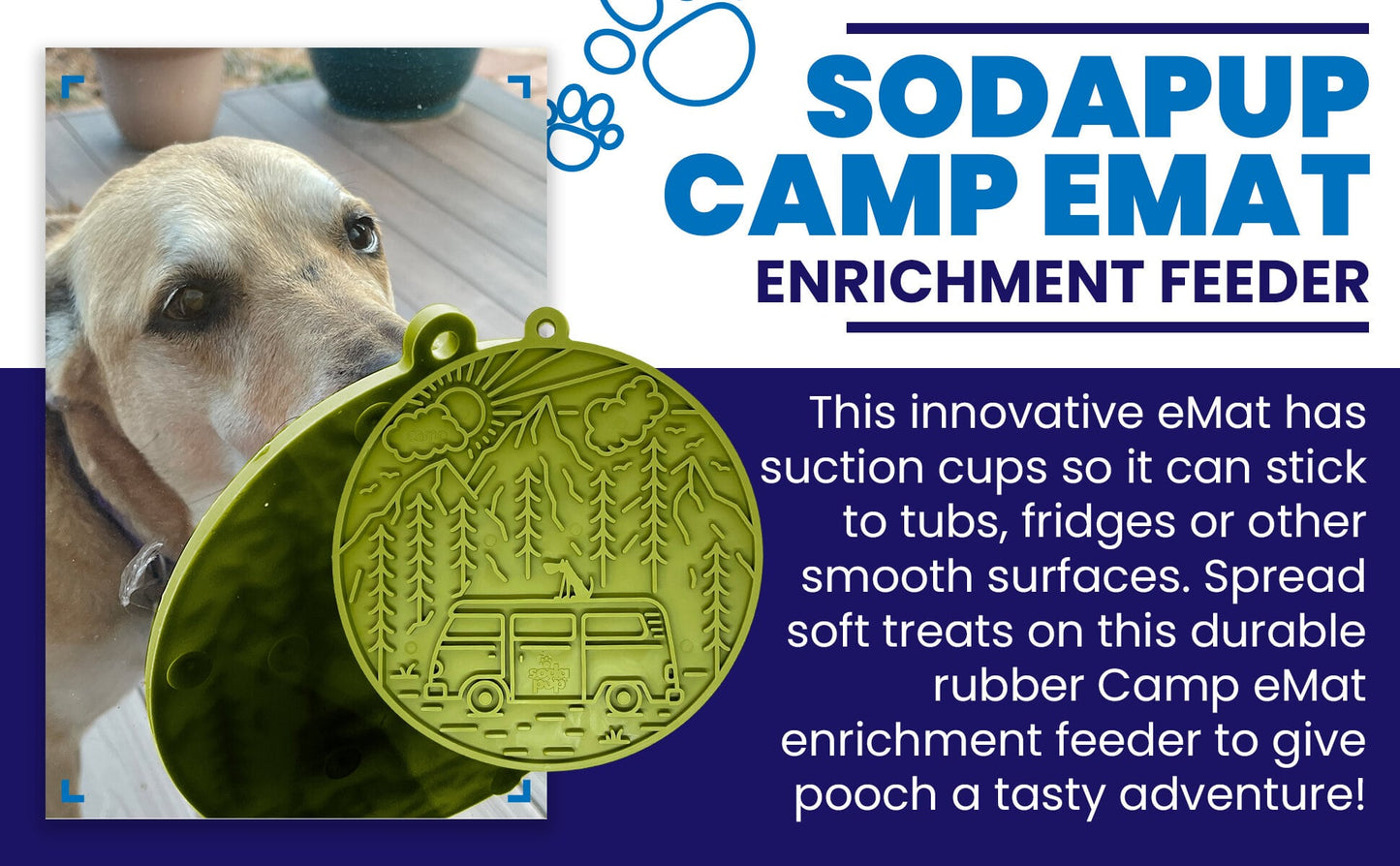Camp eMat - Enrichment Lick Mat For Dogs and Cats - with Suction