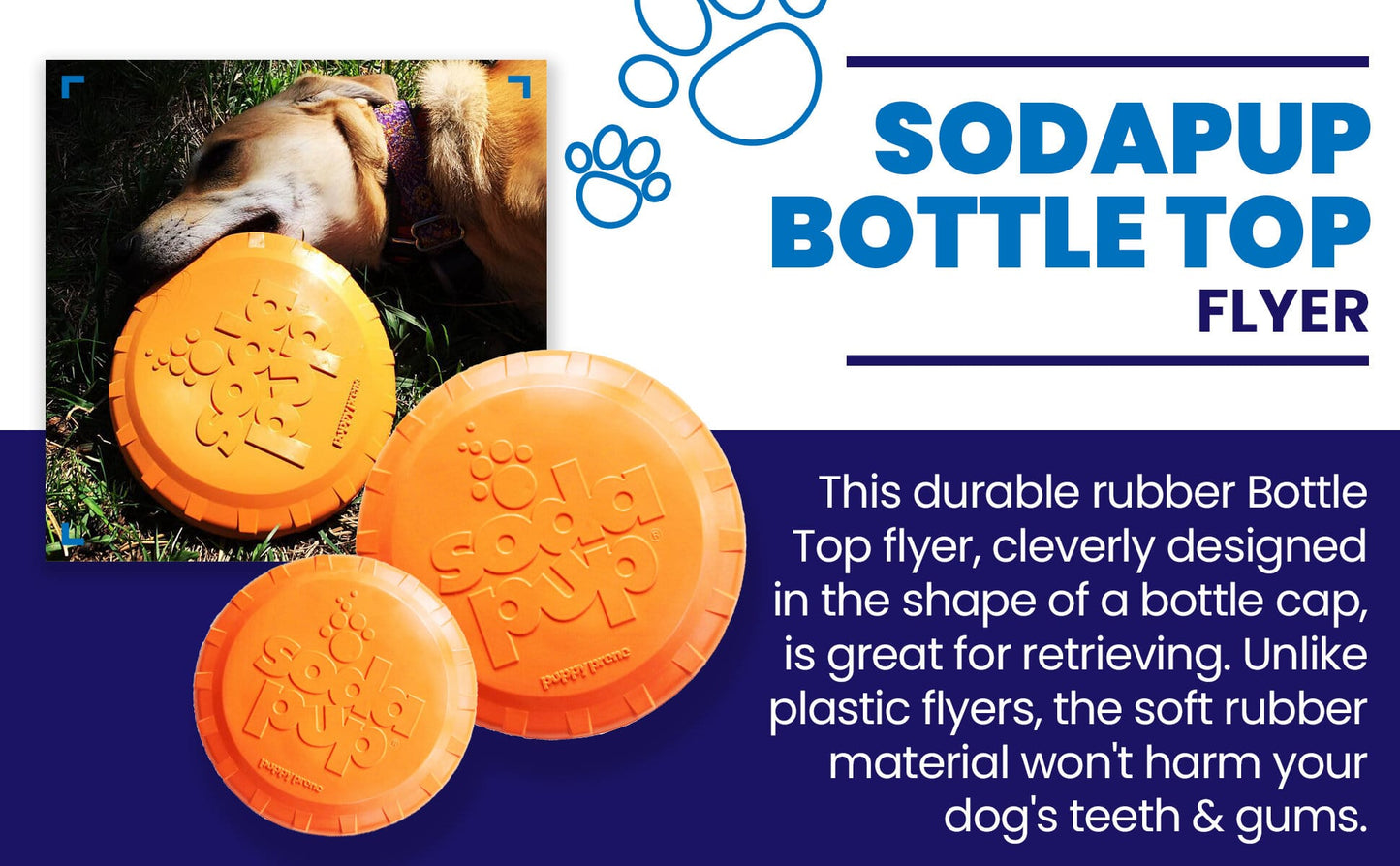Bottle Top Flyer Rubber Frisbee for Dogs | Orange | Vet Approved