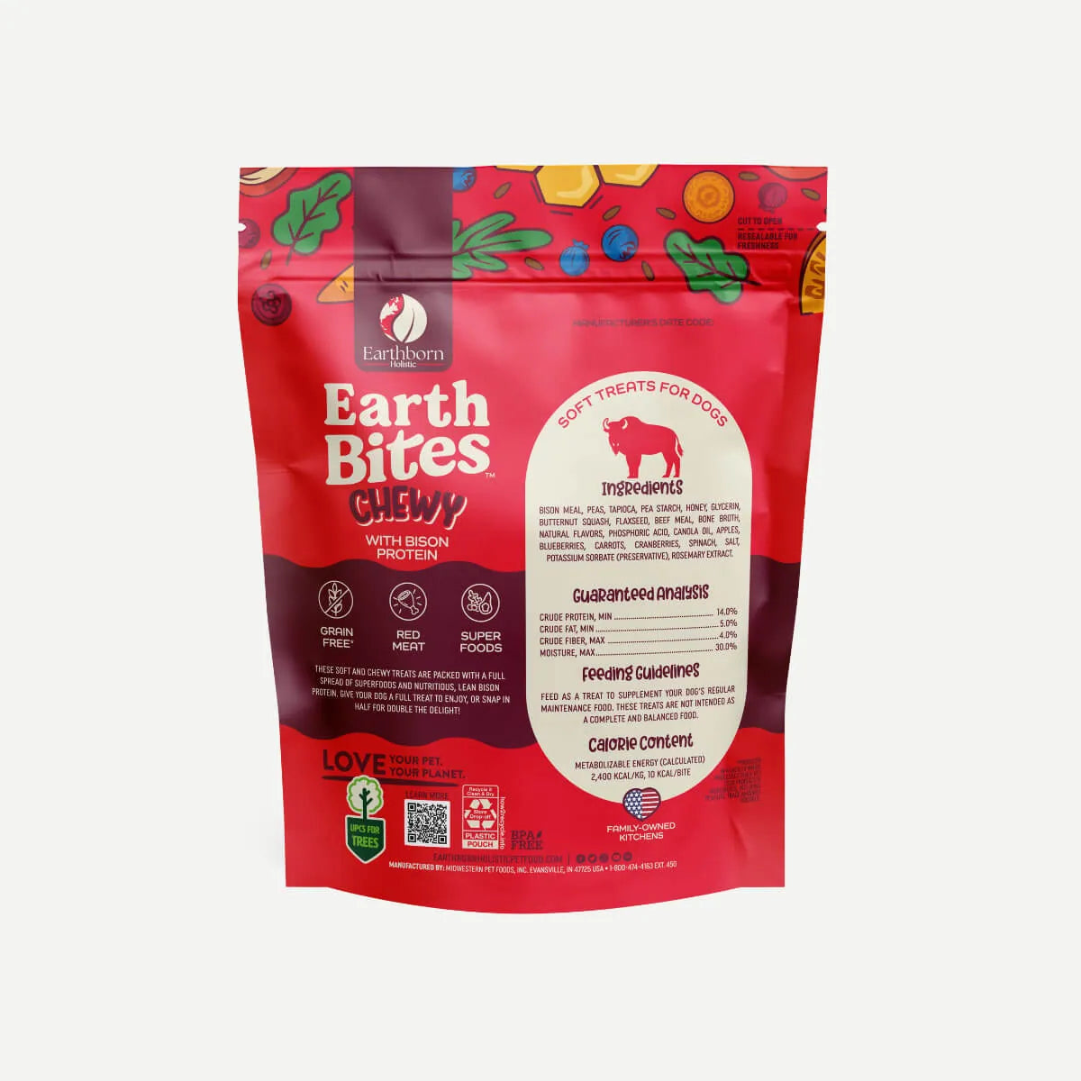 Dog Treats Soft Chewy - EarthBites Bison Grain Free 7oz 🦬