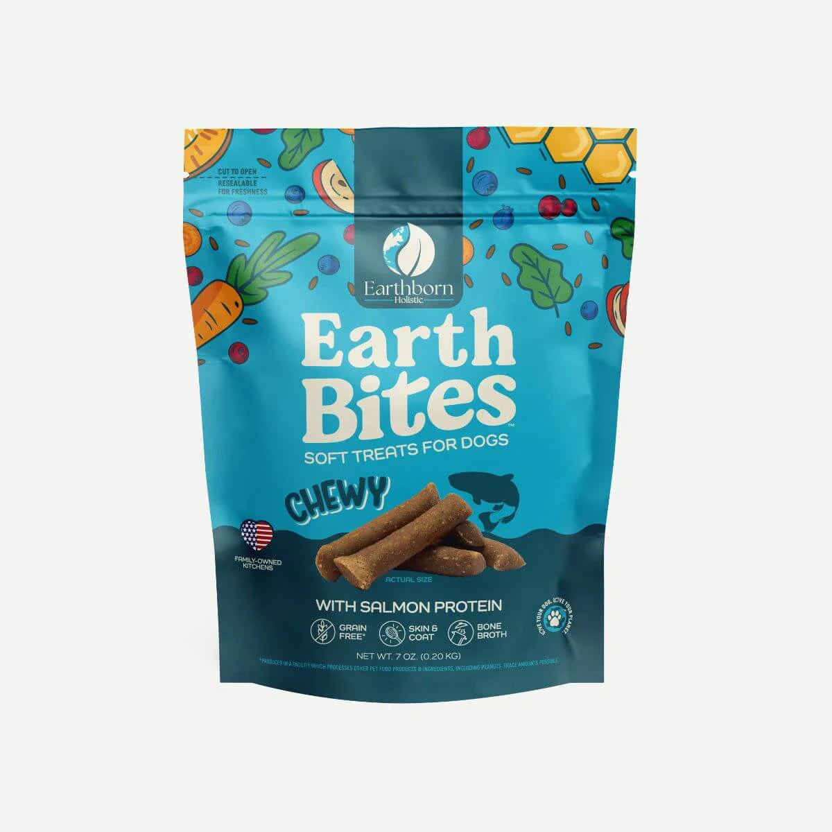 Dog Treats Soft Chewy - EarthBites Salmon Grain Free 7oz ๐