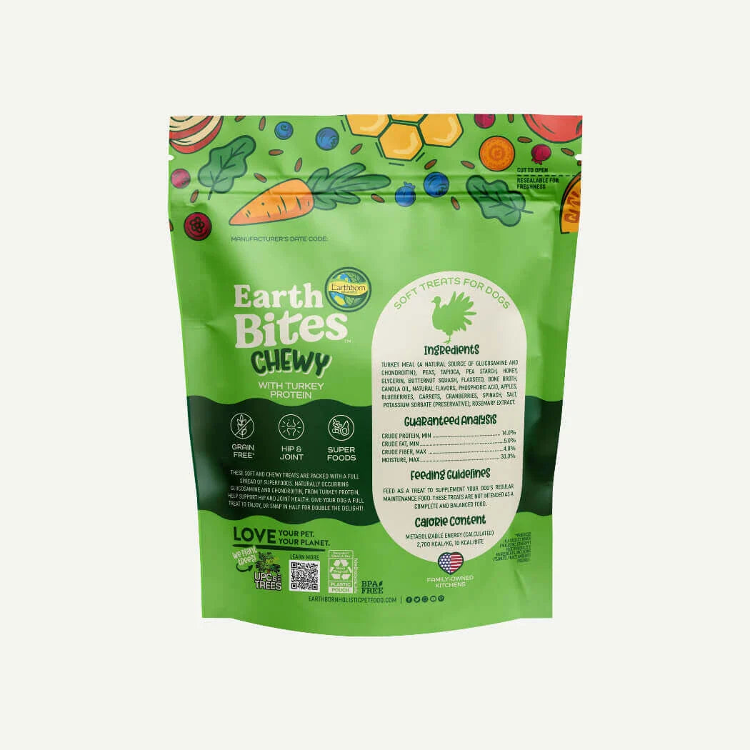 Dog Treats Turkey Protein Chewy 7oz EarthBites ๐ฆ
