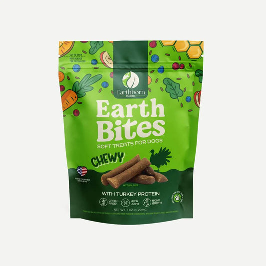 EarthBites Chewy with Turkey Protein, Grain Free Dog Treats (7oz) - EarthBites Dog Treats - The Family Pet
