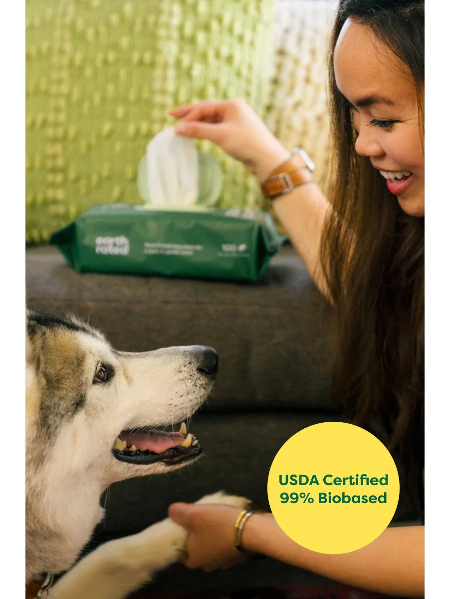 Earth Rated Unscented Plant - Based Dog Grooming Wipes - Pet Wipes - The Family Pet