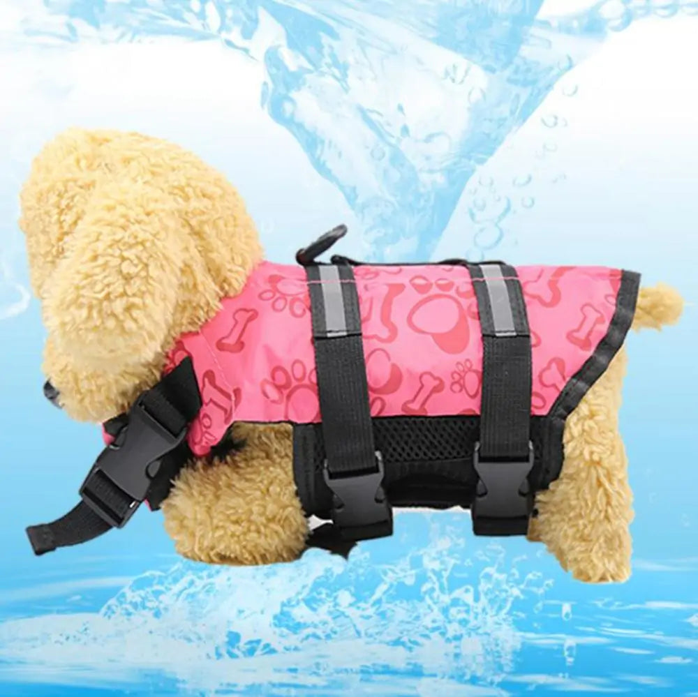 Dog Life Jacket Safety Vest Flotation Swimming ๐