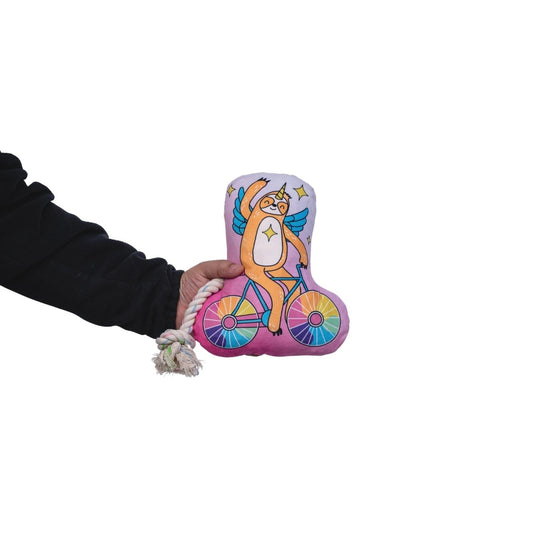 Slow Biker Plush Dog Toy โ with Squeaker & Crinkle Paper for Fun Play - Purrfect Pet Kingdom
