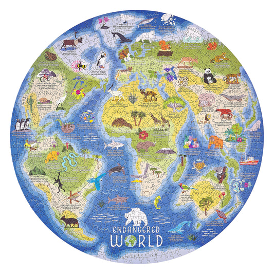 Endangered World 1000 Piece Round Jigsaw Puzzle Ridley