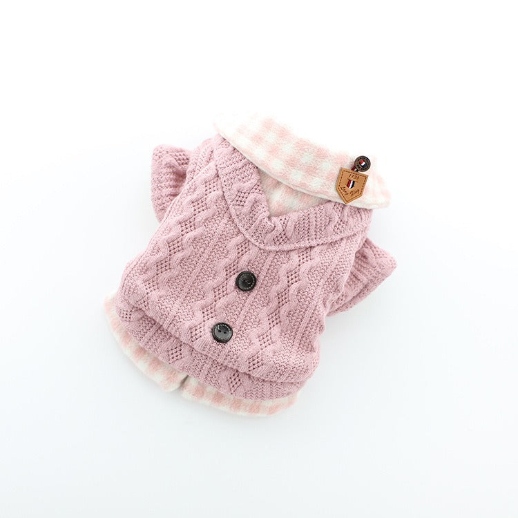 Dog clothes, pet clothes, winter lollipop dog clothes, cat clothes, compared to bear clothes, woolen plaid pet clothes - Purrfect Pet Kingdom