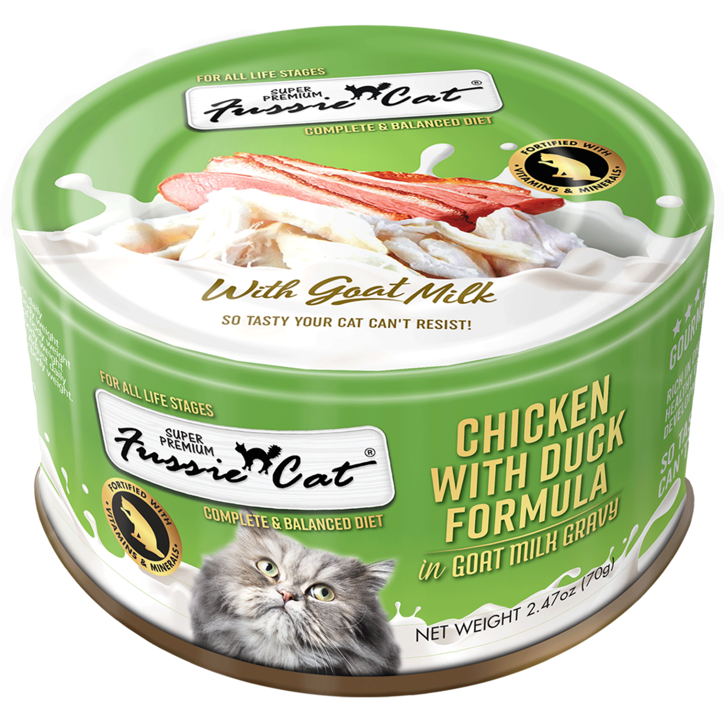 Fussie Cat Chicken & Duck In Goat Milk Cat Can (2.47oz) - Fussie Cat Cat Food - The Family Pet