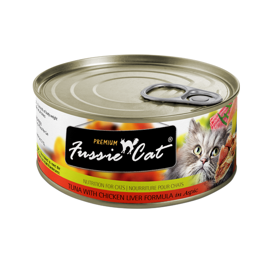 Fussie Cat Premium - Tuna With Chicken Liver Formula In Aspic (2.82oz) - Fussie Cat Wet Cat Food - The Family Pet