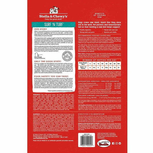 Stella & Chewy's Freeze Dried Dinner Patties Surf and Turf Dog Food (25oz) - Stella & Chewy's Freeze Dried Dog Food - The Family Pet