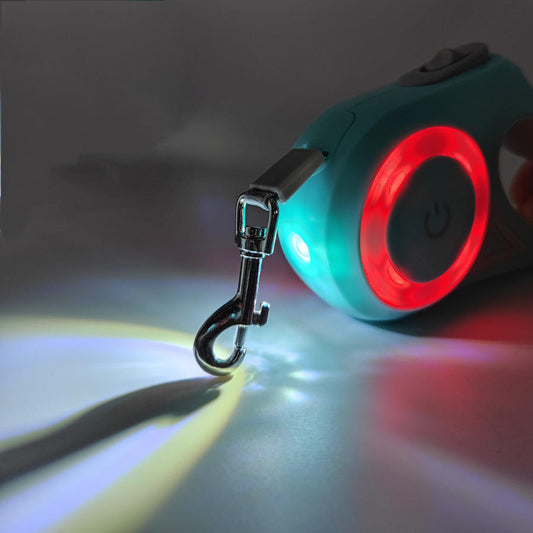 Glowing Automatic Retractable Dog Rope Pet Leash Adjustable - detail view