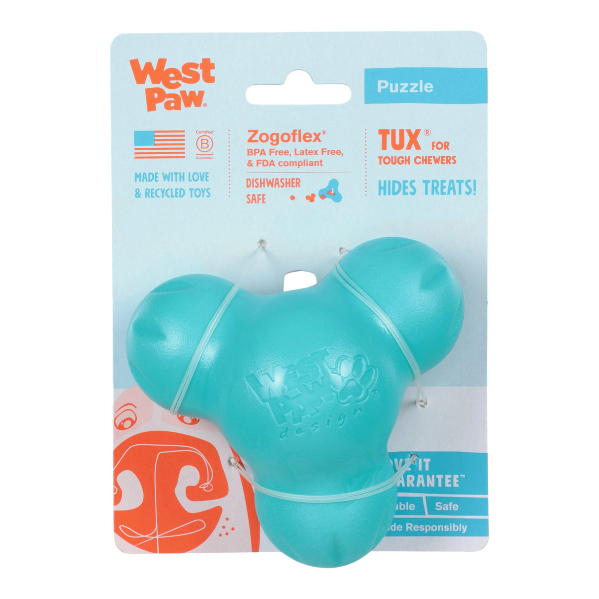 Tux Teal Interactive Dog Toy Durable Play Premium - gallery image 6