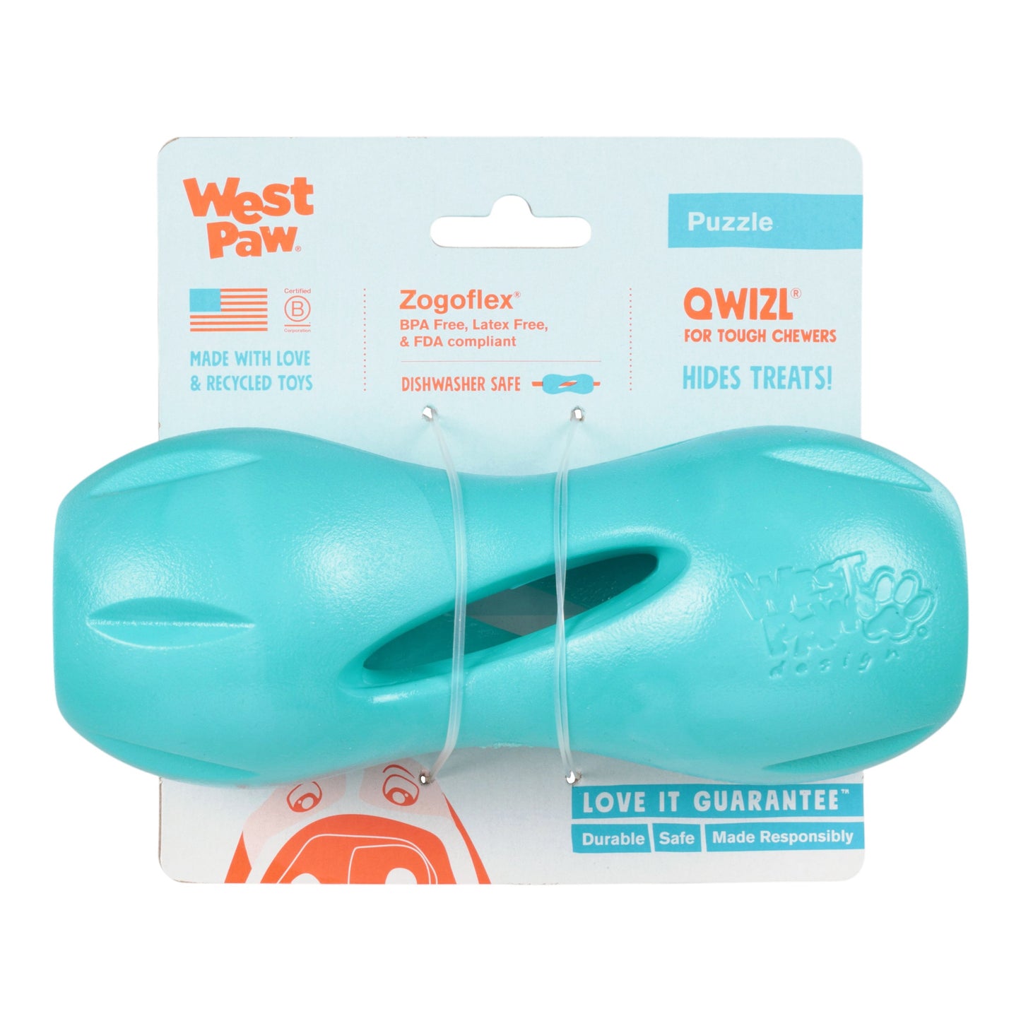 Qwizl Teal Interactive Dog Toy Durable Play Premium - gallery image 5