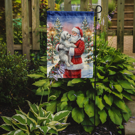 Old English Sheepdog with Santa Claus Garden Flag