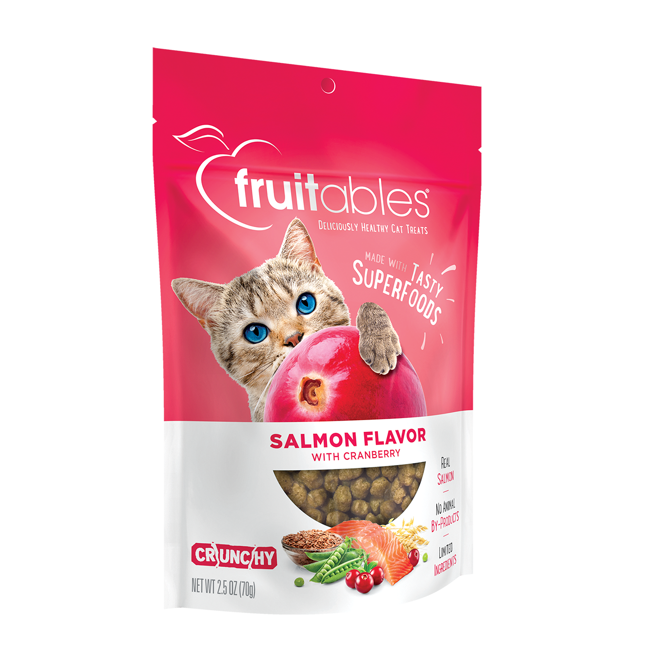 Fruitables Salmon Flavor with Cranberry Cat Treats (2.5oz) - Fruitables Cat Treats - The Family Pet