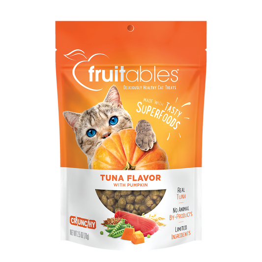 Fruitables Tuna Flavor with Pumpkin Cat Treats (2.5oz) - Dried Cat Treats - The Family Pet