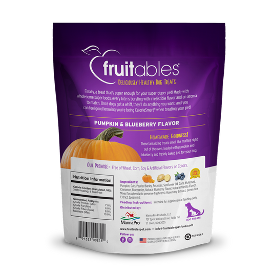 Fruitables Baked Pumpkin Blueberry Dog Treats 7Oz Dog Treats - detail view