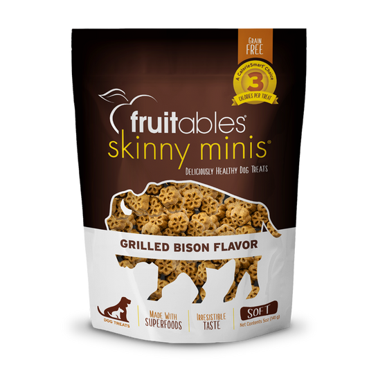 Fruitables Skinny Minis Grilled Bison Dog Treats (5oz) - Fruitables Dog Treats - The Family Pet