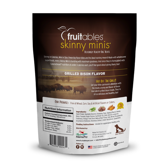 Fruitables Skinny Minis Grilled Bison Dog Treats (5oz)
