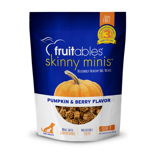 Fruitables Skinny Minis Pumpkin & Berry Dog Treats (5oz) - Fruitables Dog Treats - The Family Pet