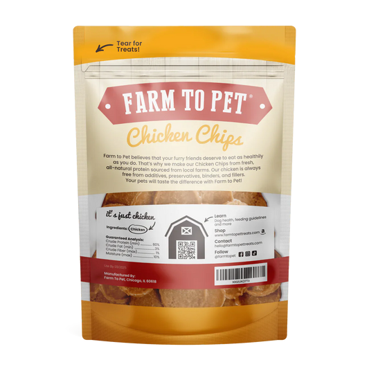 Farm To Pet Chicken Chips dog treats Premium Premium Pet Supply - detail view