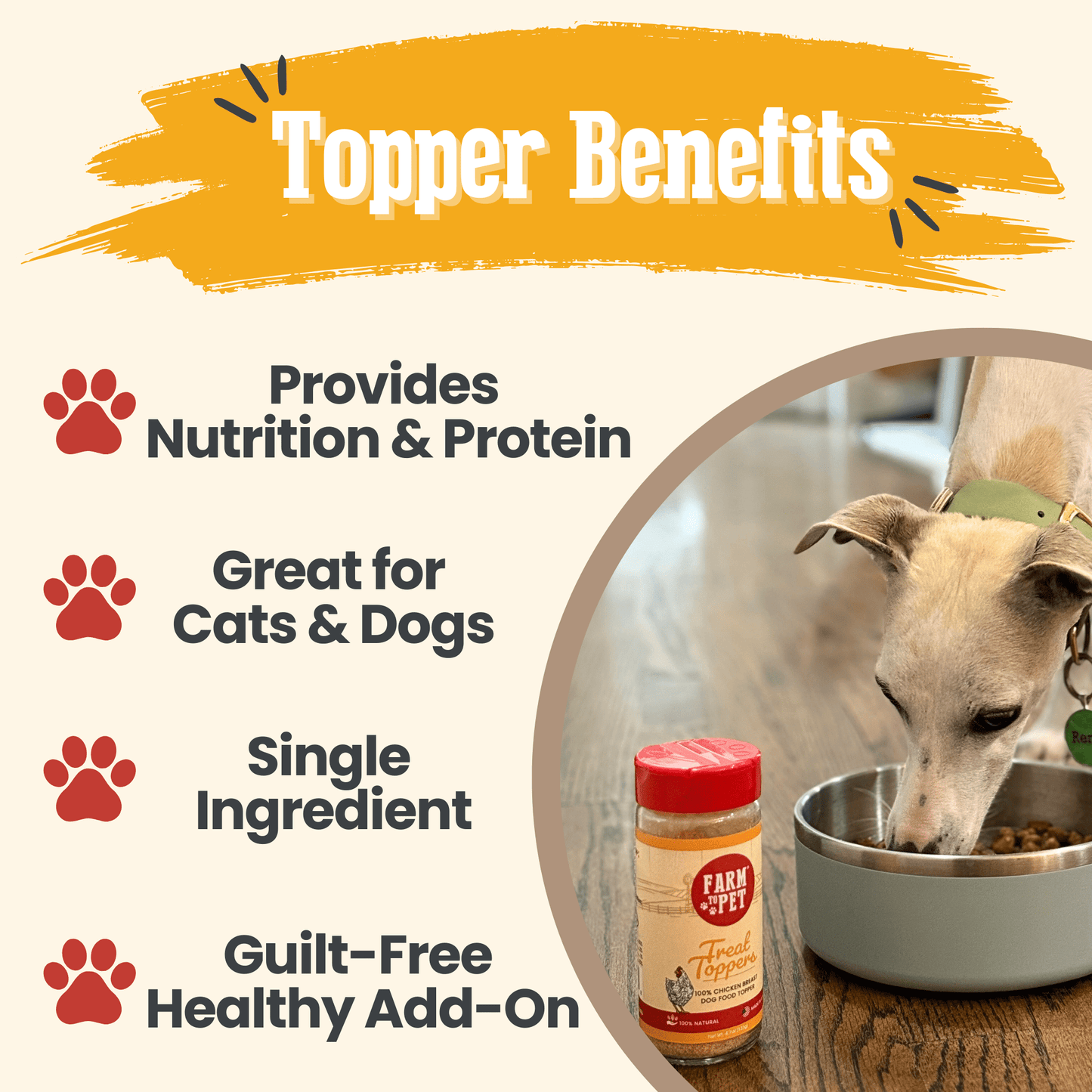 Dog Food Topper Chicken Meal Supplement Powder 4oz ๐