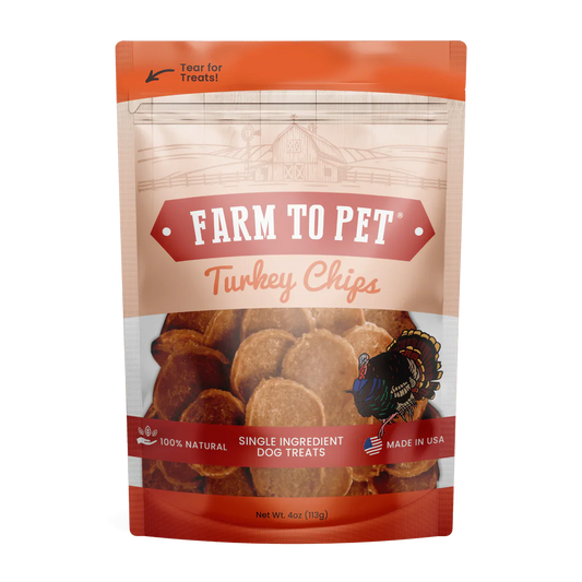 Farm To Pet Turkey Chips (4oz) - dog treats - The Family Pet