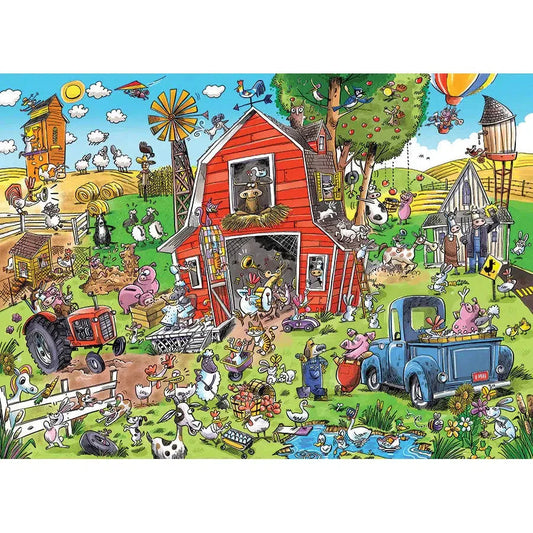 Farmyard Folly Doodle Town 1000 Piece Jigsaw Puzzle Cobble Hill