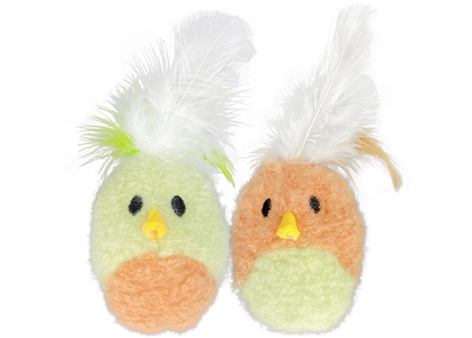 Multipet Feather Bird w/ Catnip - Assorted Colors 2pk - Multipet Cat Toys - The Family Pet