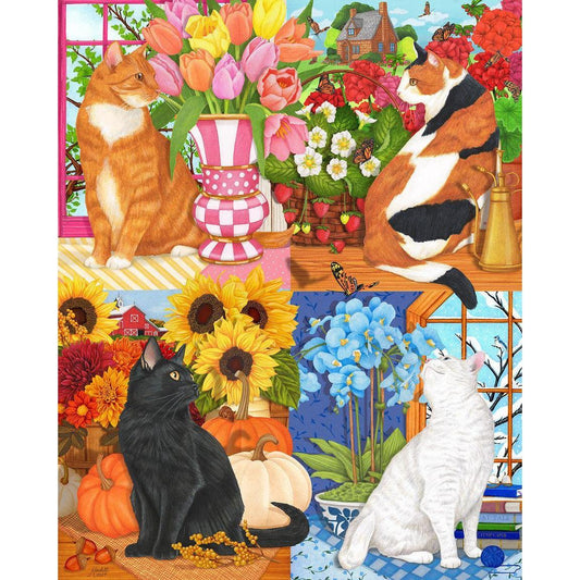 Four Seasons of Cats 1000 Piece Jigsaw Puzzle Springbok