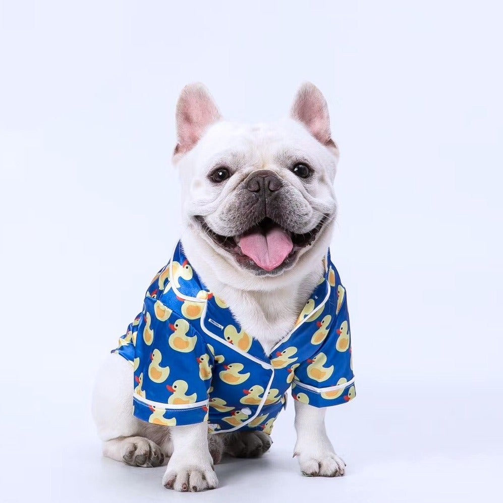 Silk Dog Pajamas Duck Print Soft Sleepwear 🦆