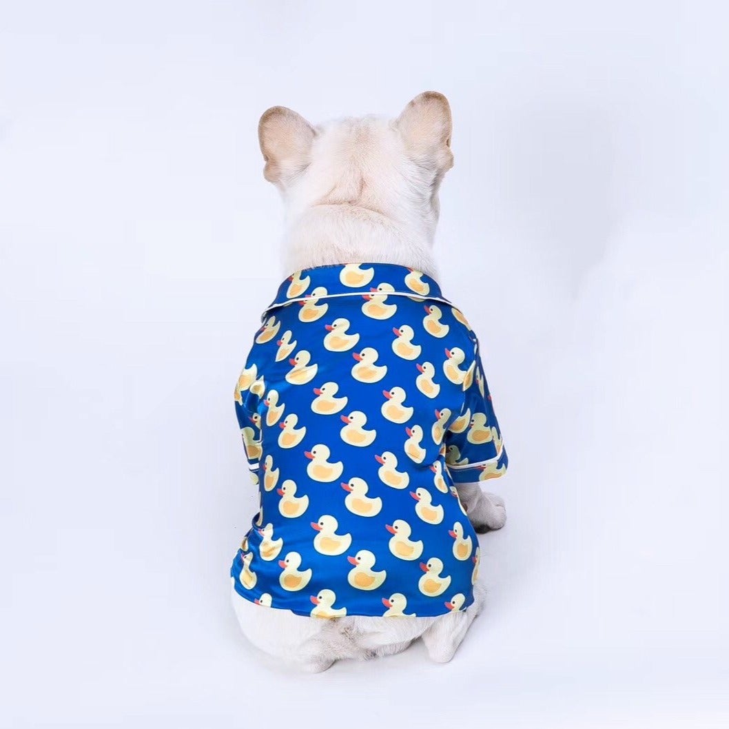 Silk Dog Pajamas Duck Print Soft Sleepwear 🦆