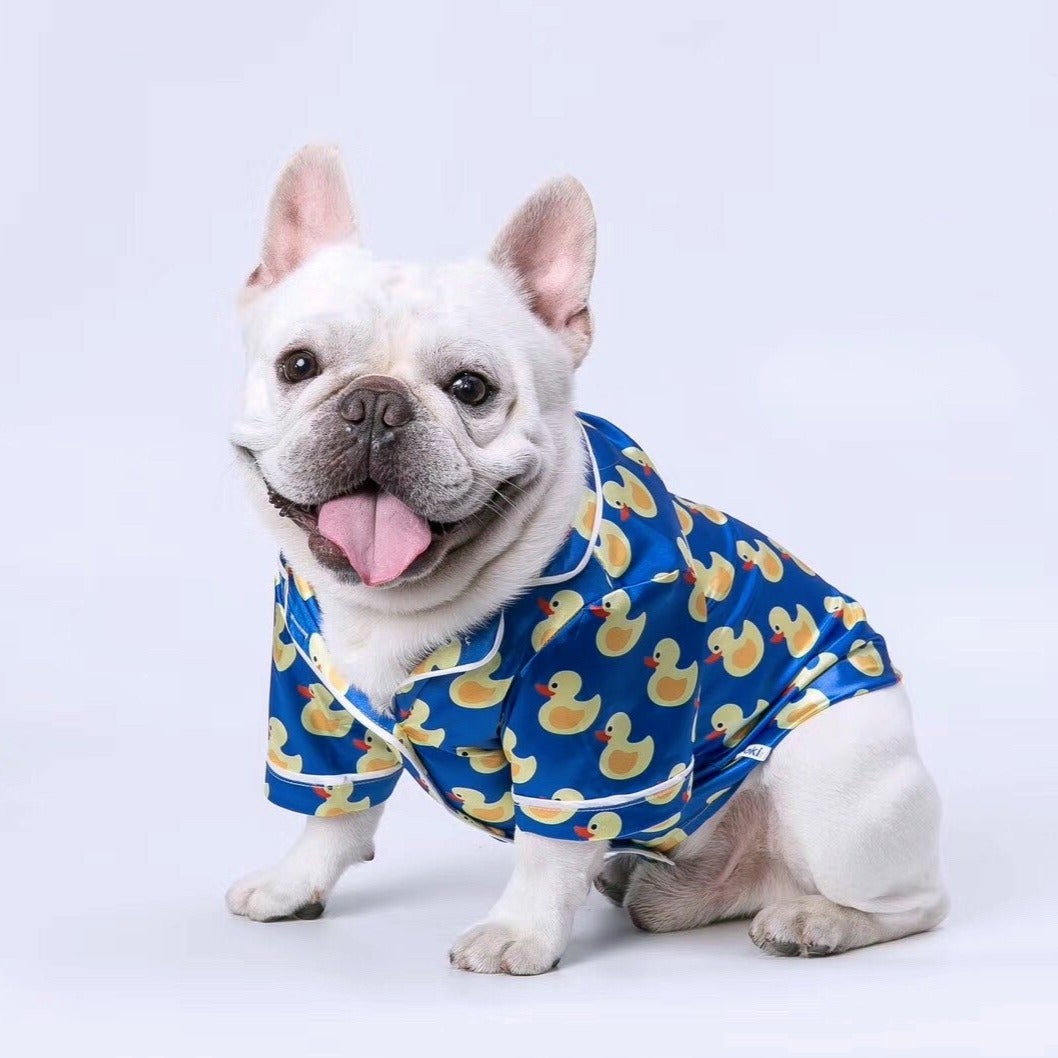 Silk Dog Pajamas Duck Print Soft Sleepwear 🦆