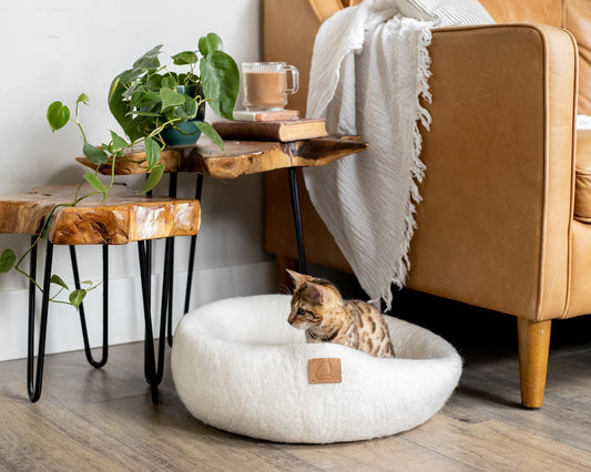 Cat Bed Cave Round Snow White Hideaway Cozy