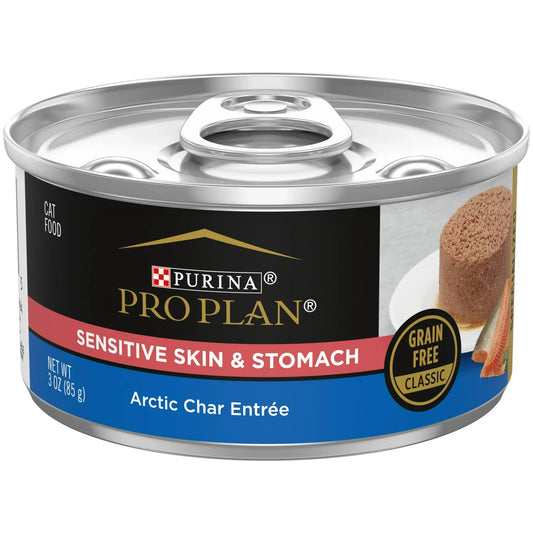 Pro Plan Sensitive Skin & Stomach Arctic Char Entree Grain Free Classic Wet Cat Food (3oz) - Wet Cat Food - The Family Pet