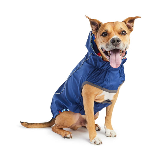 Reversible Elasto Fit Raincoat Navy Navy Dog Raincoats Pet - detail view