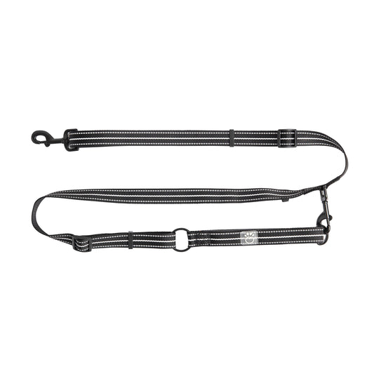 Reflective Leash Eezy 6 Black Adjustable Dog Walking Gear - detail view