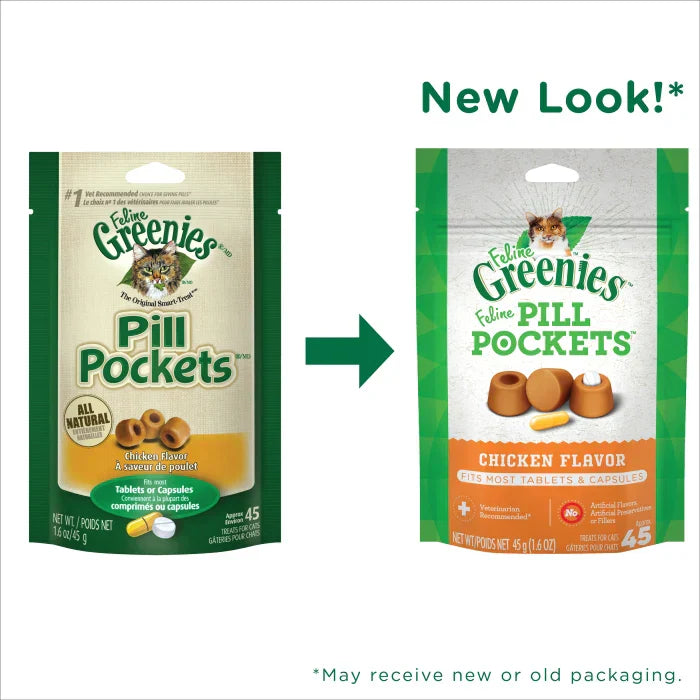Greenies Pill Pockets Chicken Cat Treats 1.6oz 45ct