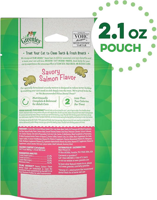 Greenies FELINE GREENIES Savory Salmon Flavored Dental Treats