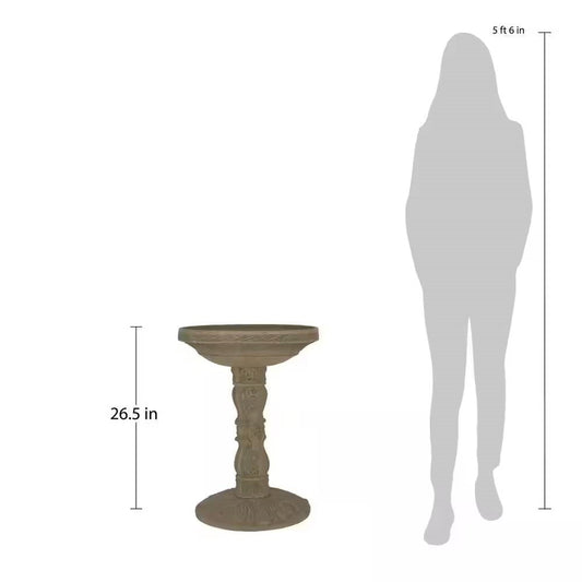 Bird Bath – Fiberglass Outdoor Basin in Aged Granite Stone