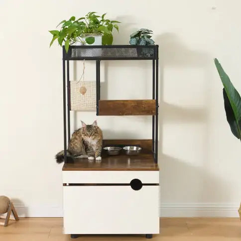 Cat Litter Box Enclosures With Cat Tree Tower - Ameraeon