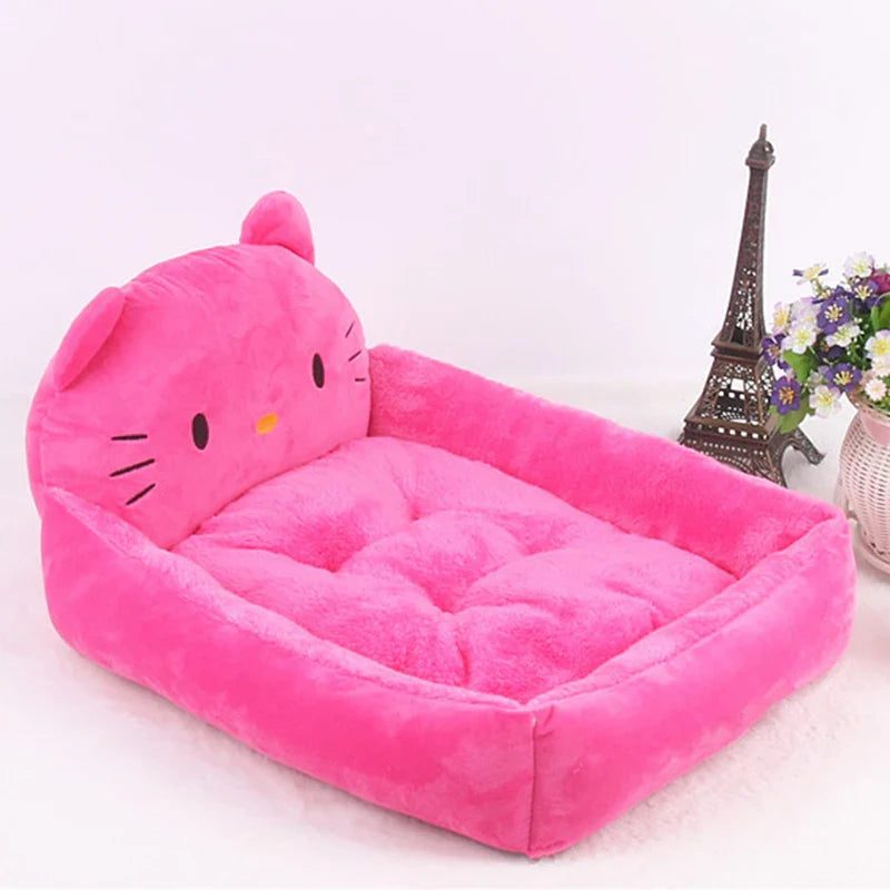 Cute Cartoon Pet Bed - Winter Warm Sofa for Small & Medium Dogs, Cats