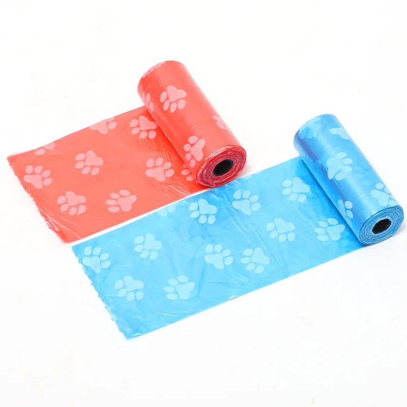 15 Bags Per Roll PE Dog Poop Bags Paw Print Pets Dogs Accessories for Dogs Cats Mascotas Products bolsas caca perro undefined - Purrfect Pet Kingdom