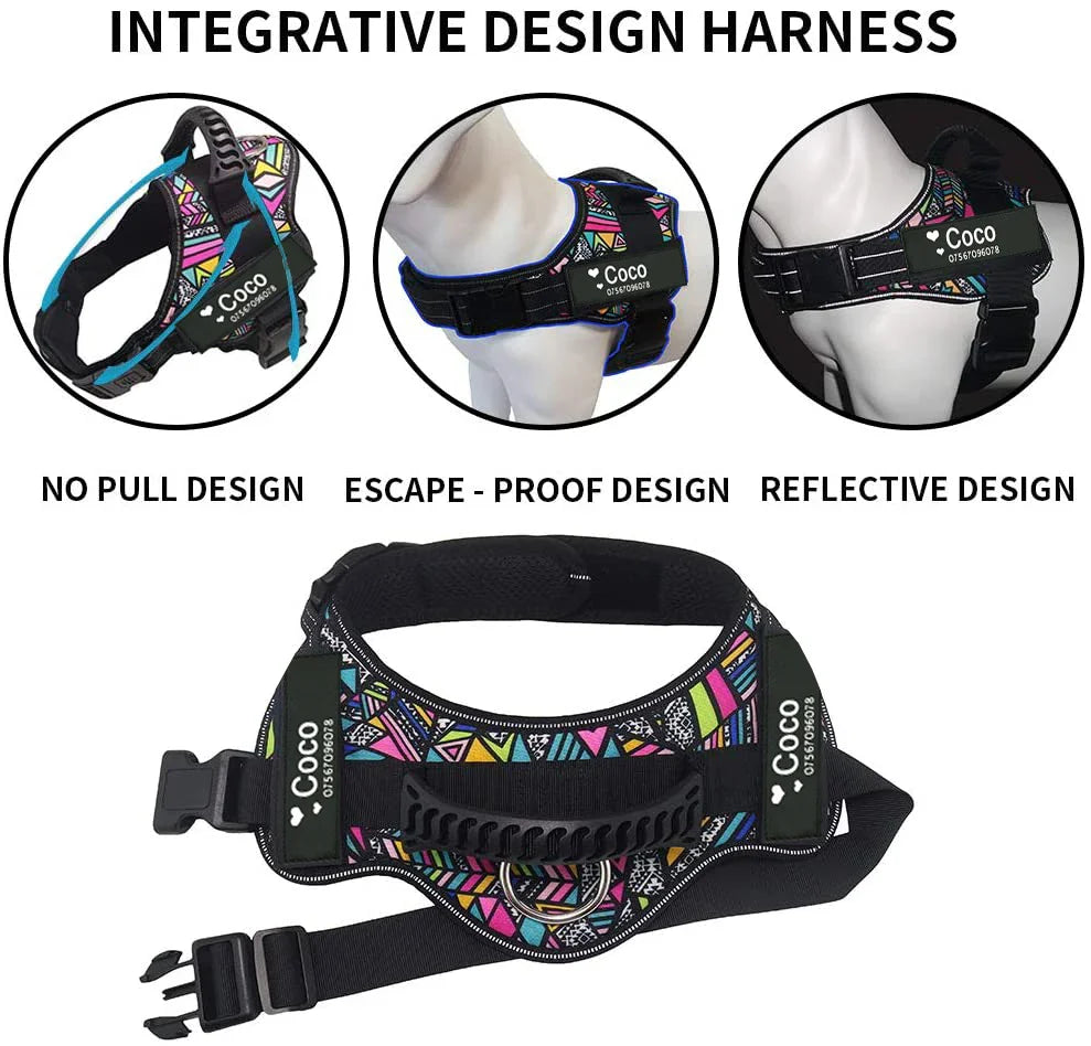 🦮 Professional Service Dog Harness - Custom ID Vest with Reflective Safety Design