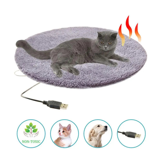 Winter Pet Electric Heating Pad Blanket Dog Cat Bed Plush