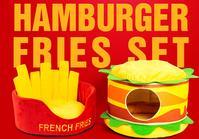 Hamburger French Fries Pet Bed - Purrfect Pet Kingdom